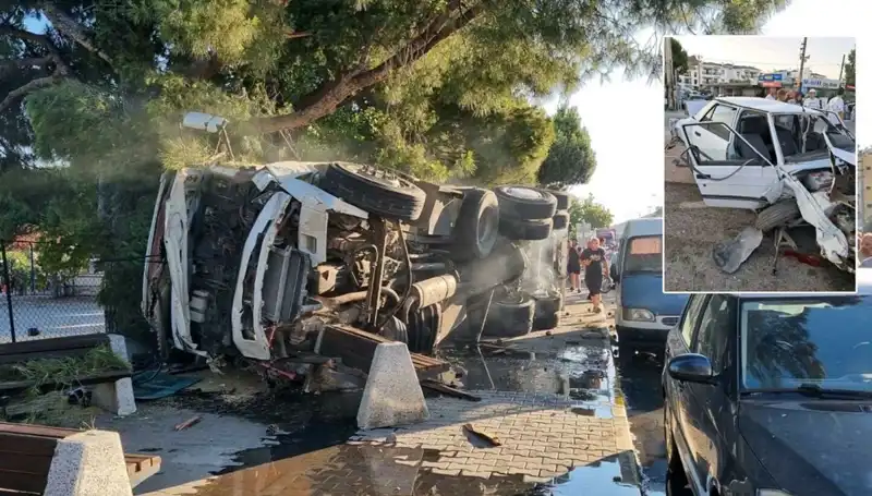 Freni Patlayan Kamyon Trafikte Dehşet Saçtı: Otomobillere Çarptı